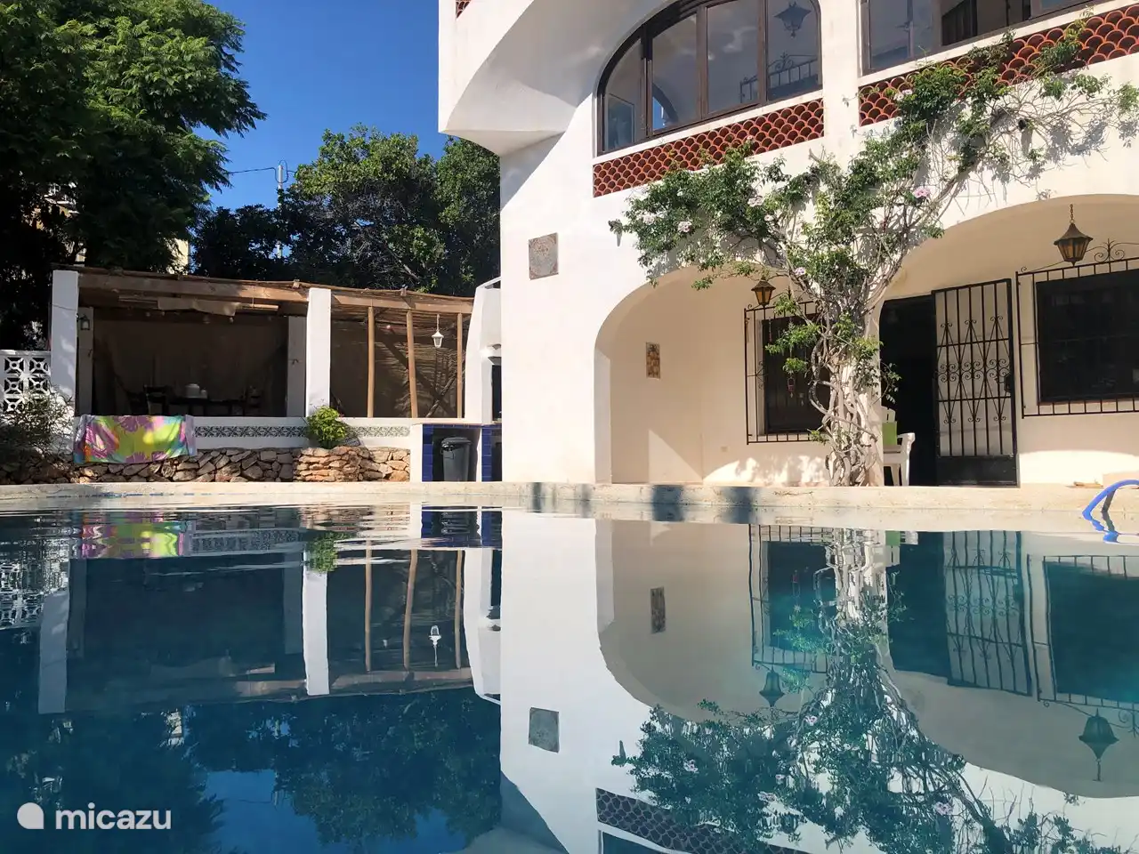 Der schöne Swimmingpool vor dem Haus