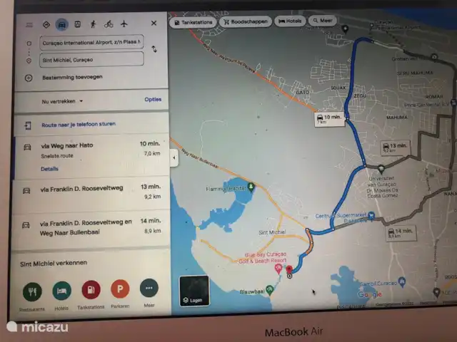 Blue Bay Penthouse REEF 5 OCEAN VIEW huren in Curaçao, Curacao-Midden, Willemstad - appartement Route  beschrijvingvan vliegveld Hato naar Blue Bay in 12 minuten