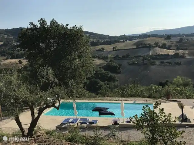 Überblick über das großzügige Schwimmbad