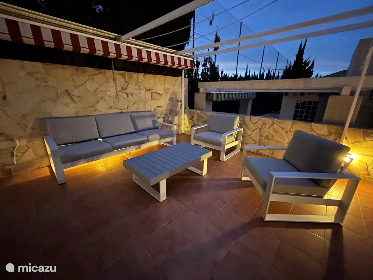 lounge set in the evening