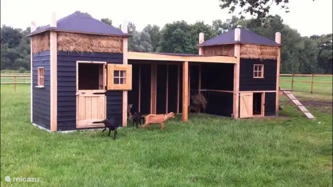 Unterkunft für Hühner, Gänse, Ziegen und Tauben