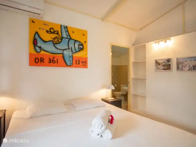Villa Bon Bini en Curazao, Curazao Centro, Piscadera - bungaló Dormitorio con aire acondicionado