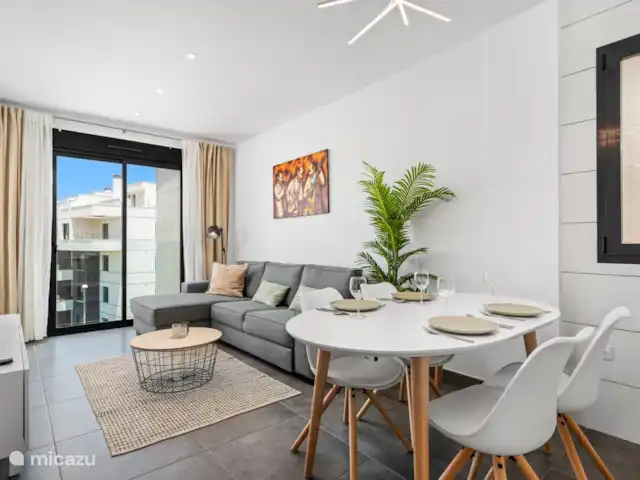 Location de Vacances Espagne, Costa Blanca, Villamartin, penthouse - Palmera Penthouse, Valentino Golf I Le salon avec canapé convertible en canapé-lit.