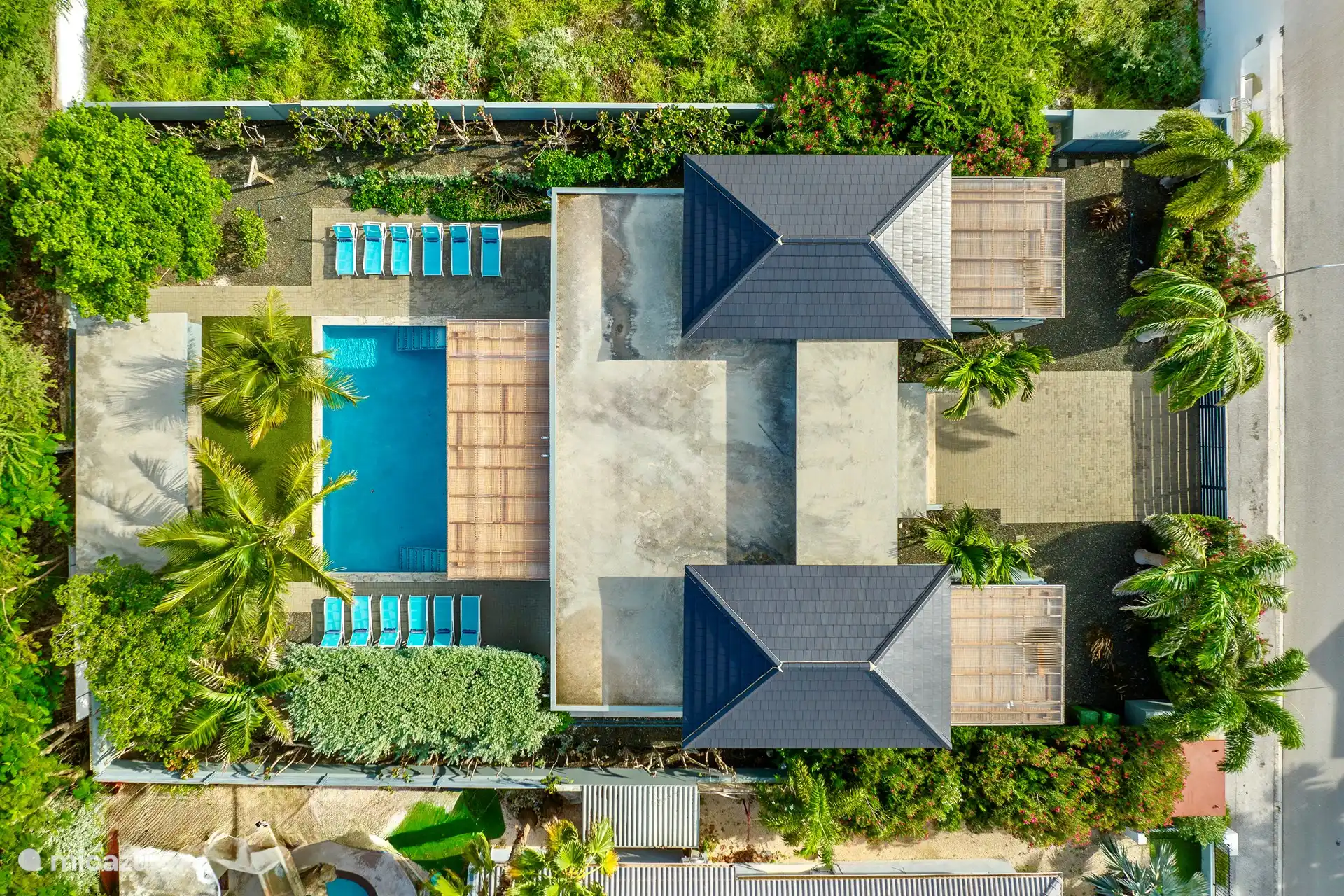 Vue de dessus de la villa