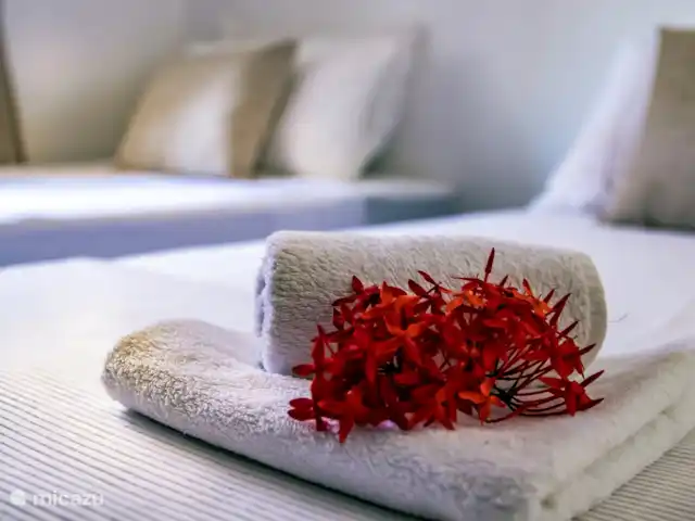 Chicos Seru Hulanda Resort en Curazao, Curazao Centro, Abrahamsz - apartamento Las camas están perfectamente hechas para usted a su llegada.