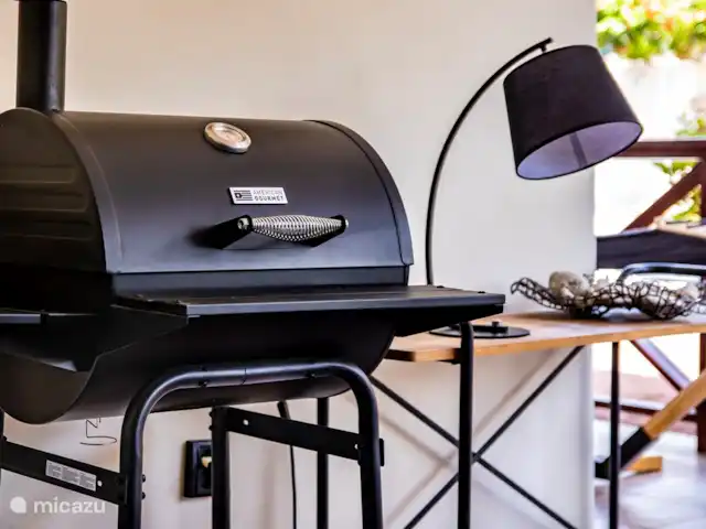 Chicos Seru Hulanda Resort en Curazao, Curazao Centro, Abrahamsz - apartamento Barbacoa disponible para su uso en el patio cubierto.