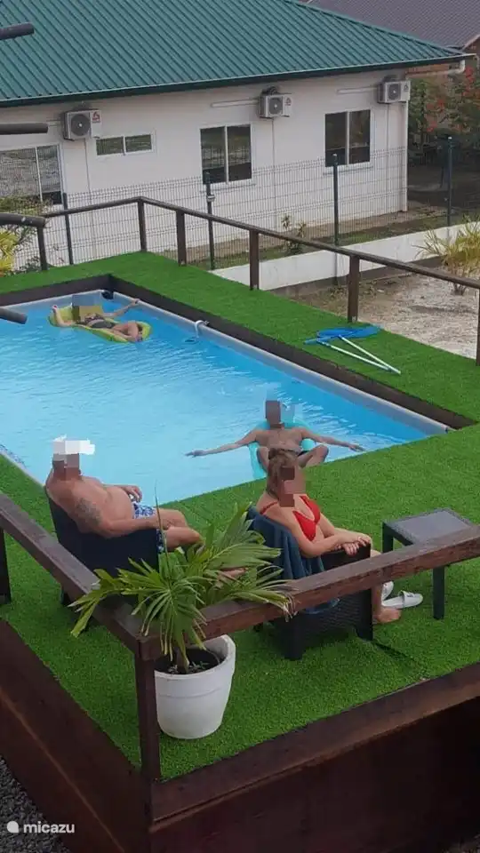 chilling out by the pool