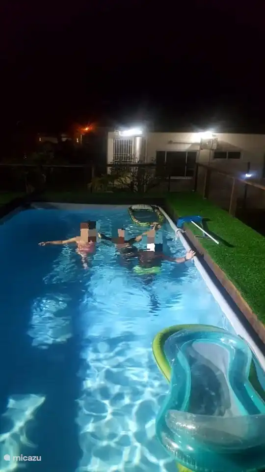 swimming in the evening