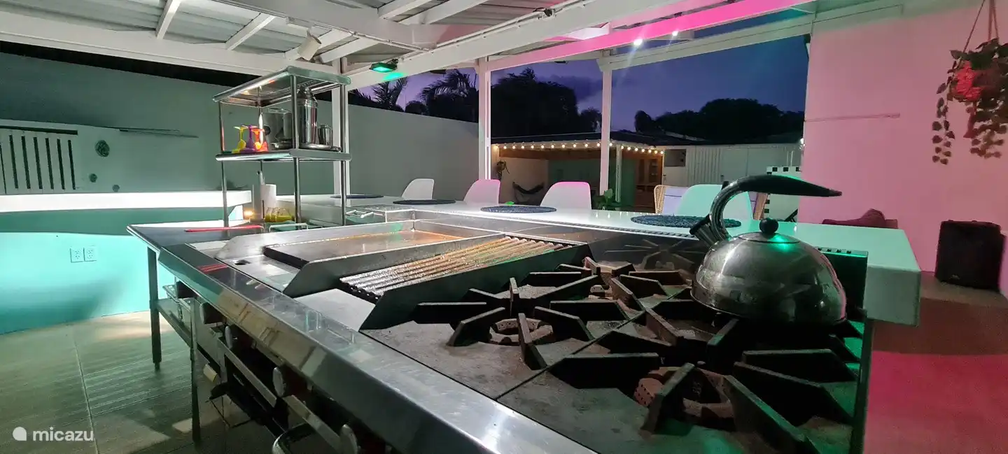 Cozy Backyard with a large pool, bar, grill and patio.