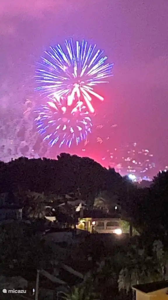 Always a party in Spain. This is also blissful, enjoying the fireworks in Moraira from the terrace