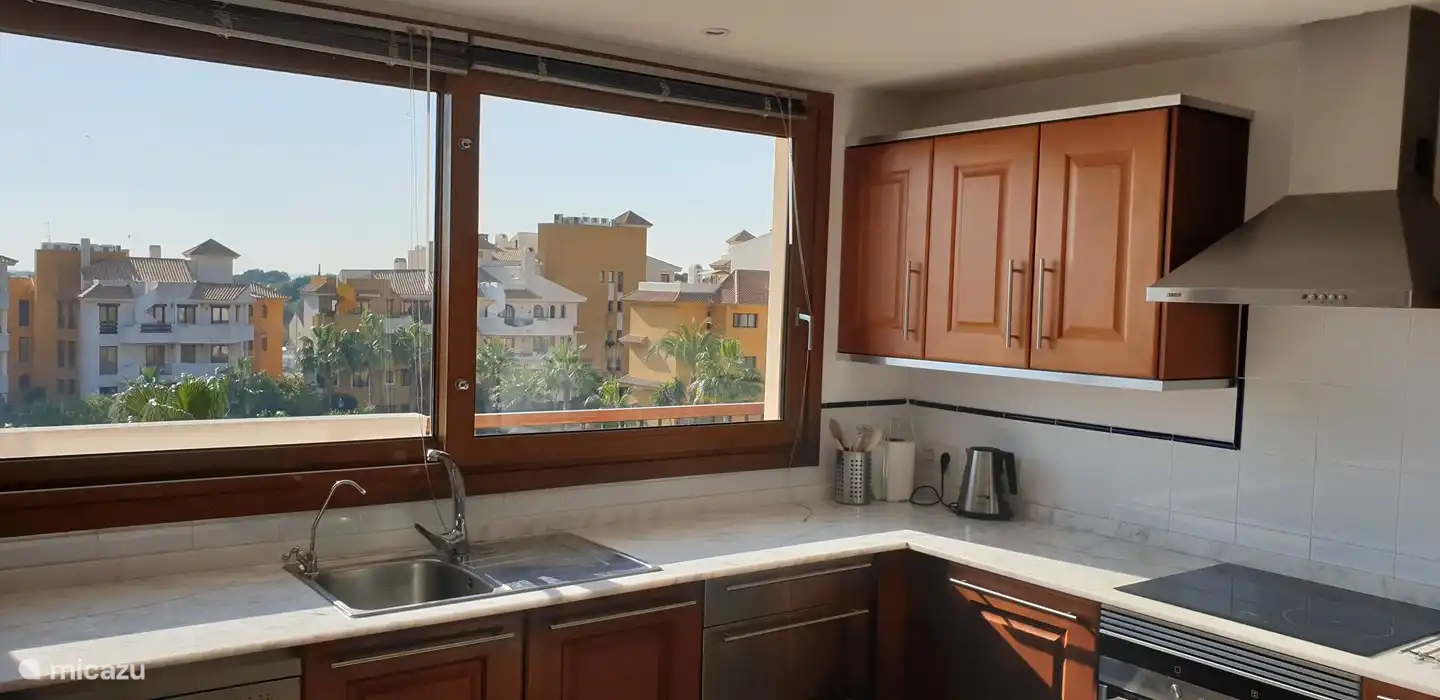 Cuisine avec vue sur le parc.