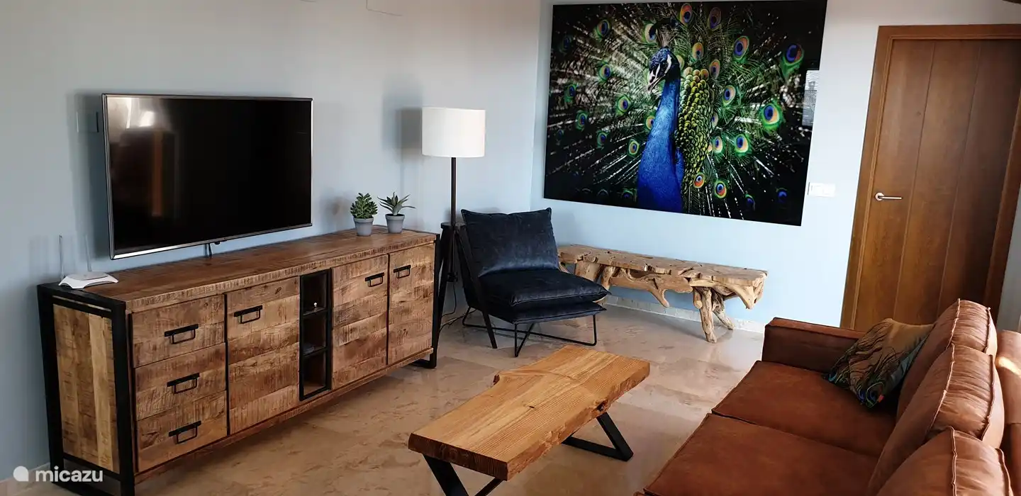 Coin salon avec télévision IP-TV et possibilité de regarder des services de streaming.