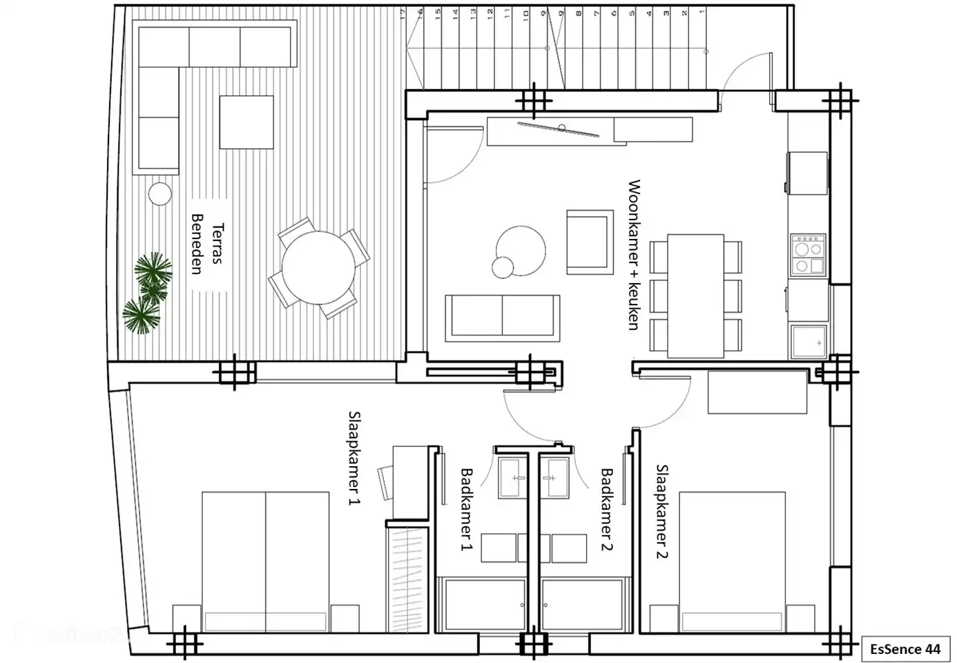 Espace de vie du plan d'étage