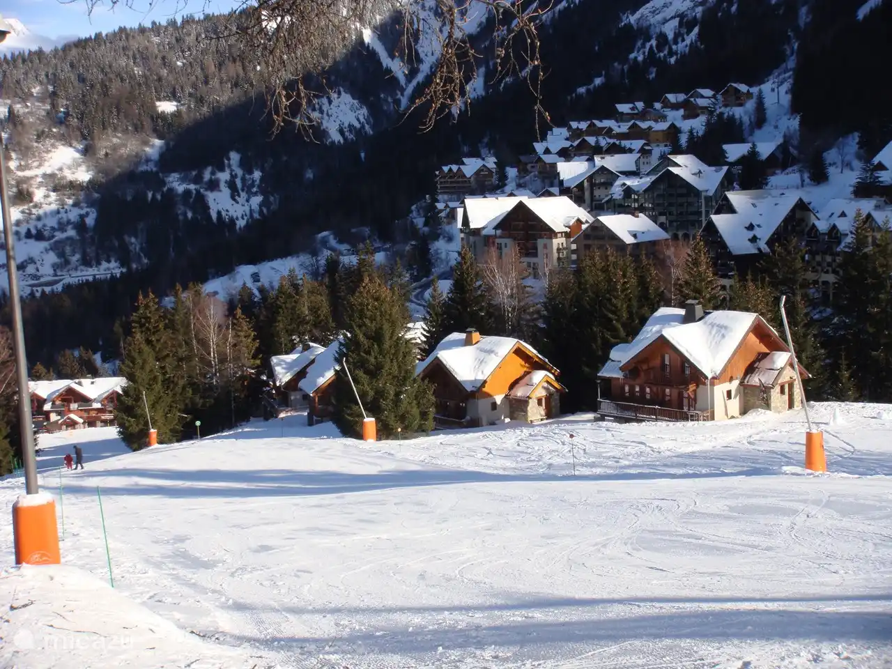 Clos du Pre-Piste und Blick auf Oz.