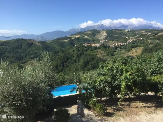 Casa delle Rose huren in Italië, Abruzzen, Cermignano - vakantiehuis Zwembad vanaf het balkon