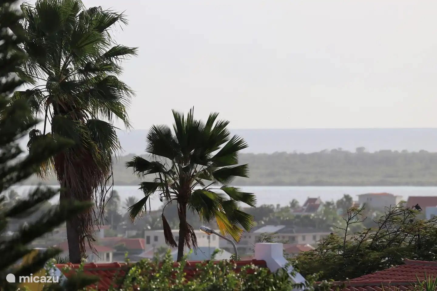 The view from the roof terrace on Kralendijk, Ocean and Klein Bonaire