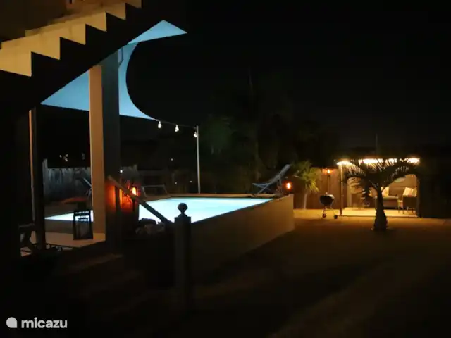 Domaine du Mile Bleu | Bonaire, Bonaire, Santa Barbara - maison de vacances Le jardin la nuit