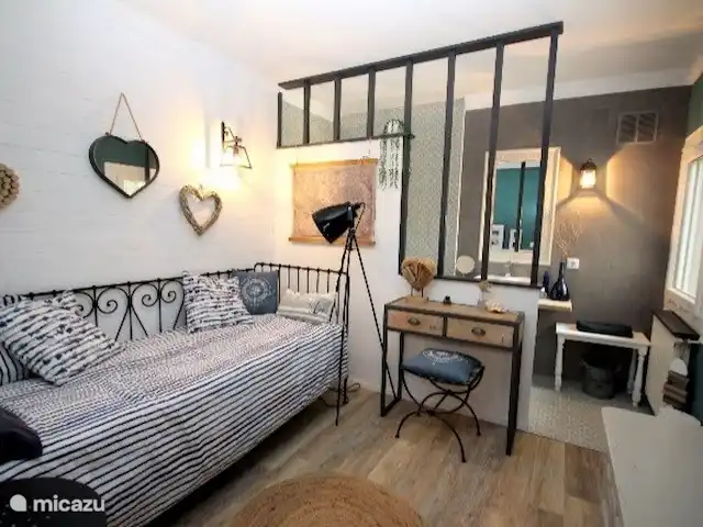 magia de la casa en España, Costa Blanca, Benissa - casa vacacional Dormitorio náutico con ducha