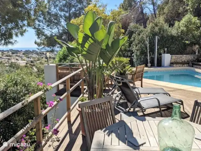 magia de la casa en España, Costa Blanca, Benissa - casa vacacional Asiento junto a la piscina