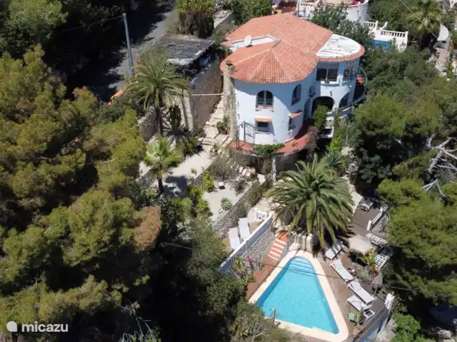 magia de la casa en España, Costa Blanca, Benissa - casa vacacional Vista aérea con piscina