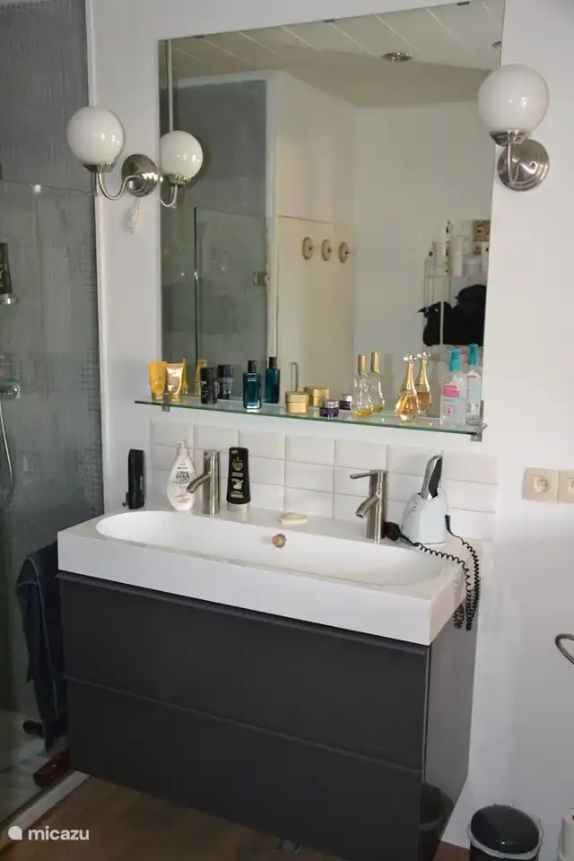 1 des 3 salles de bain (ici avec WC, lavabo et douche)
