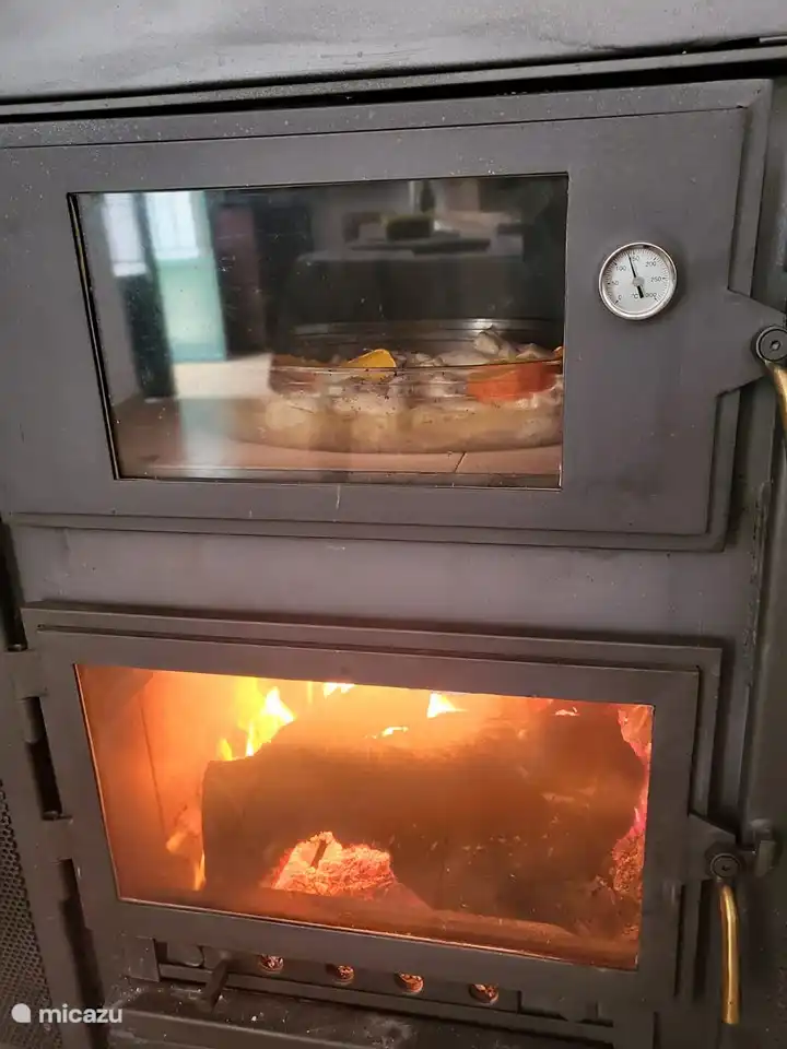 Délicieux poêle à bois avec du bois d’olivier