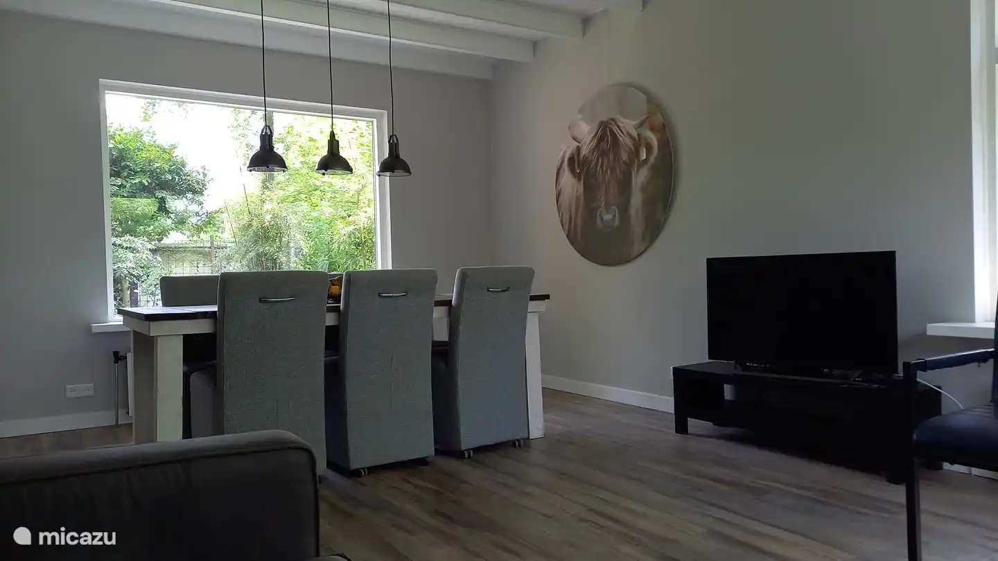 Woonkamer met chromecast om uw tv-abonnement te streamen