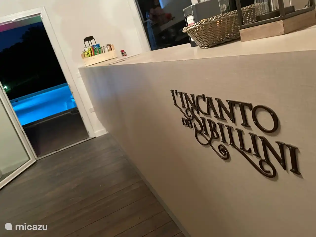 Poolside bar in the evenings