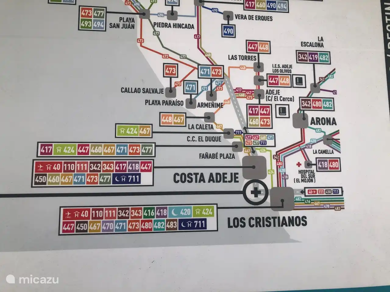 Líneas de autobús, también desde el aeropuerto