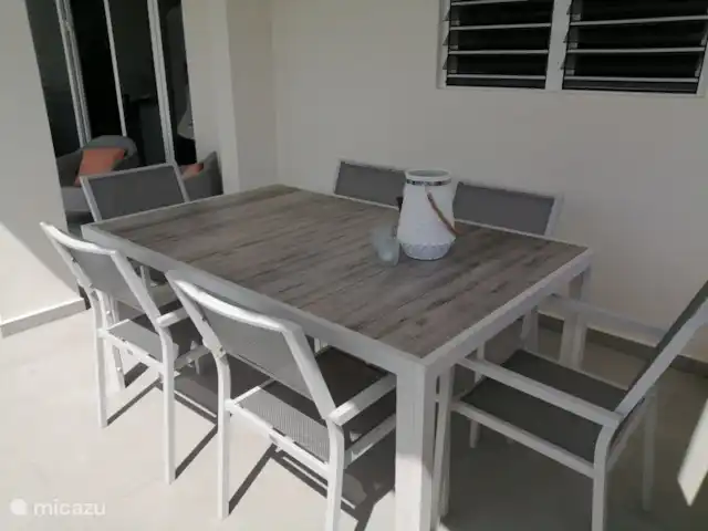 Villa Bunita Bista en Curazao, Bandabou (oeste), Fontein - villa Mesa de comedor en el porche