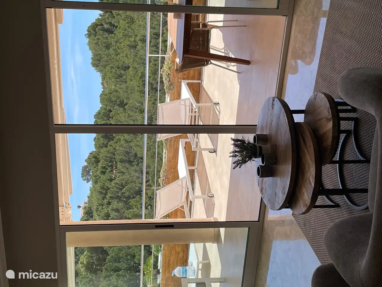 vue du salon sur la terrasse