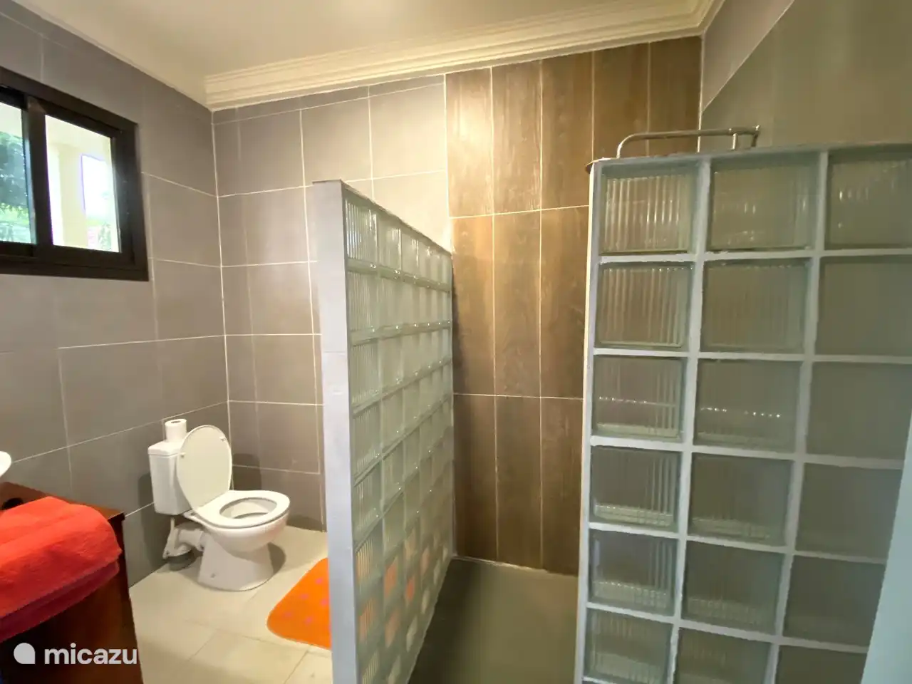 geräumige Badezimmer mit Regendusche