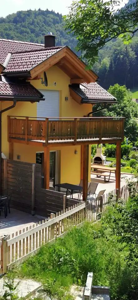 arrière, balcon avec terrasse