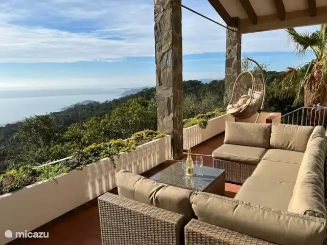 villa huren in Spanje, Costa Brava, Lloret de Mar – Villa Roca Brava Terras aan de voorzijde met uitzicht over de Middelandse zee