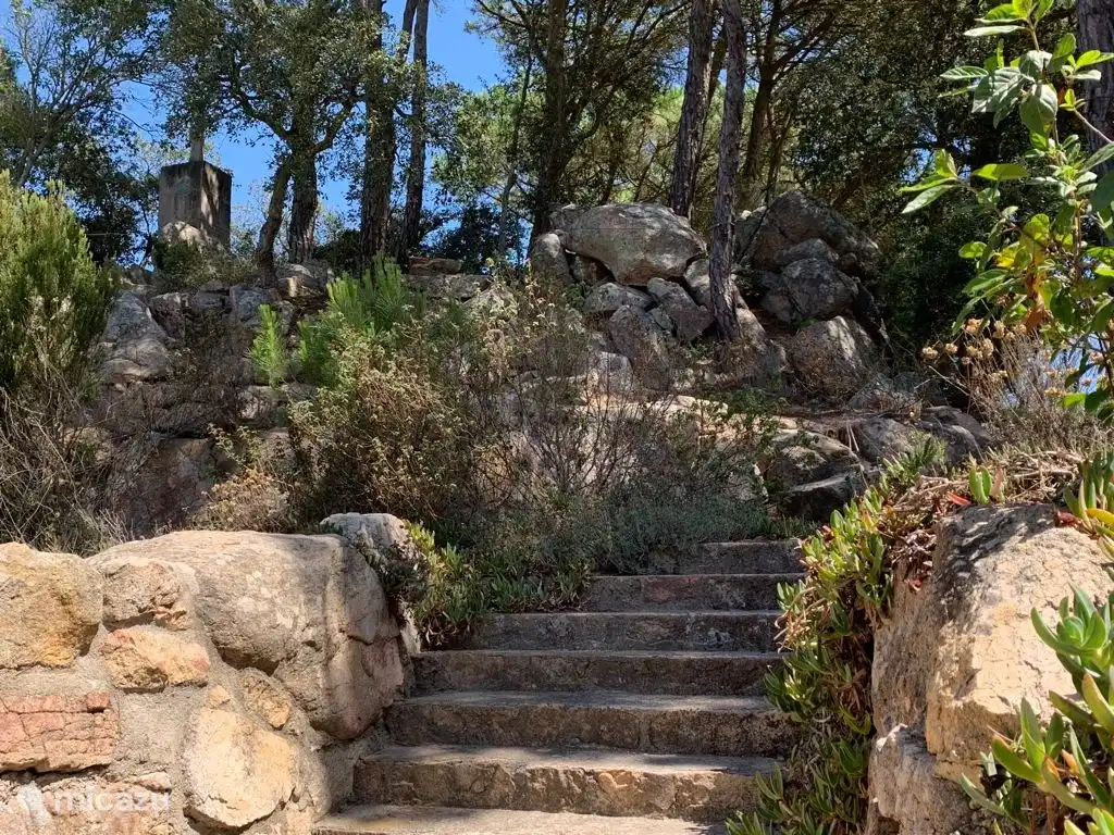 Escaleras a la parte superior del jardín.