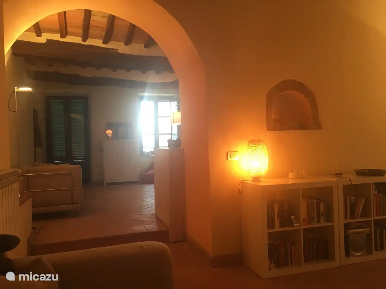 Casa Kuit, Blick vom Sitzbereich auf die Essküche