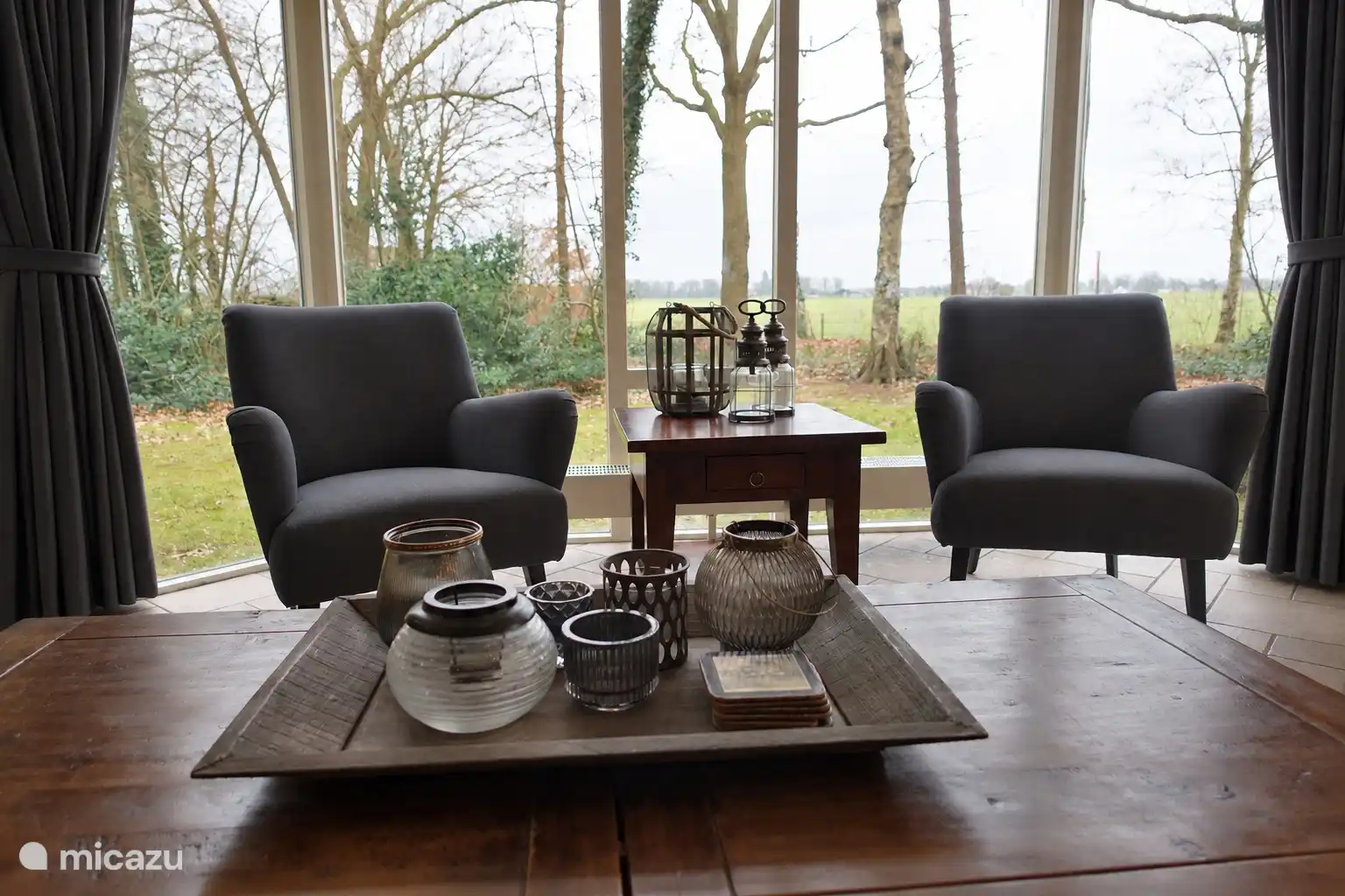 Uitzicht vanuit de woonkamer Vechtdalhuis Berg en Bos 4 