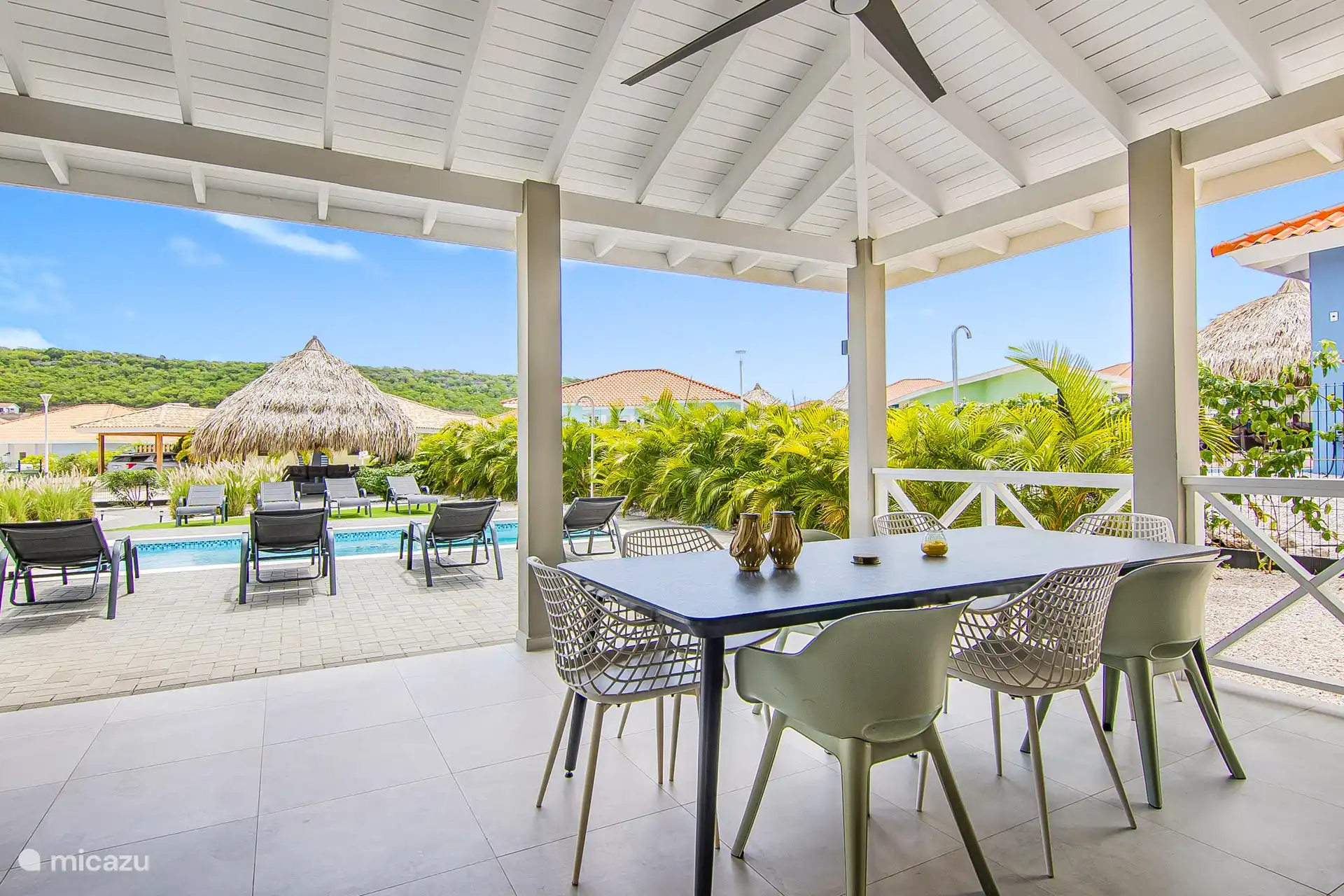 Villa Nisa - view from the porch on the pool