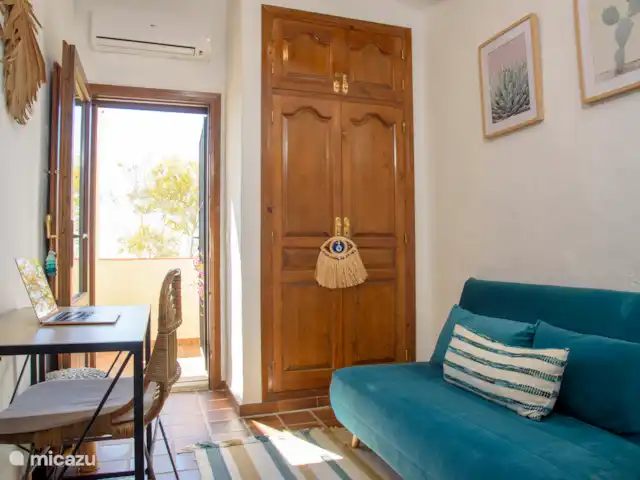 Location de Vacances Espagne, Costa Blanca, Moraira, maison mitoyenne - El Sarchal, luxe, piscine, vue ! Chambre 3 avec canapé-lit/espace de travail