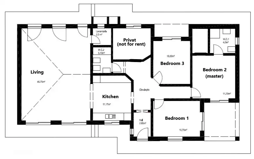 Floor plan of the villa