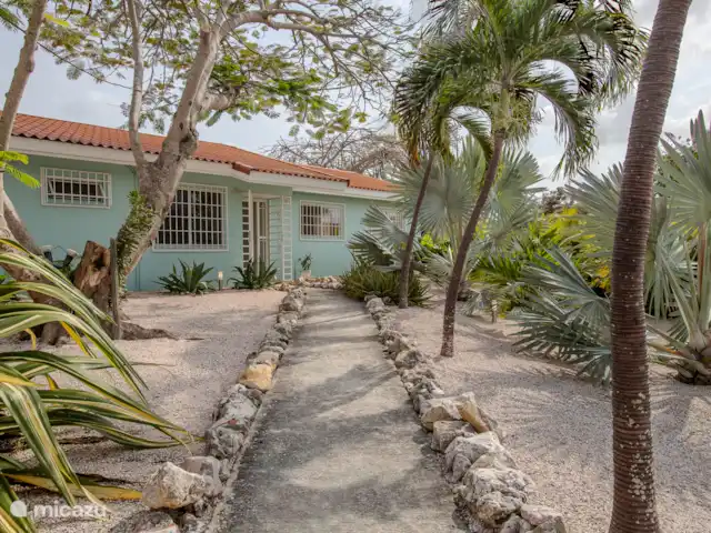 Paradis tropical avec piscine privée | Curaçao, Banda Abou (ouest), Big Mountain - bungalow Il y a aussi de belles plantes tropicales à l’avant