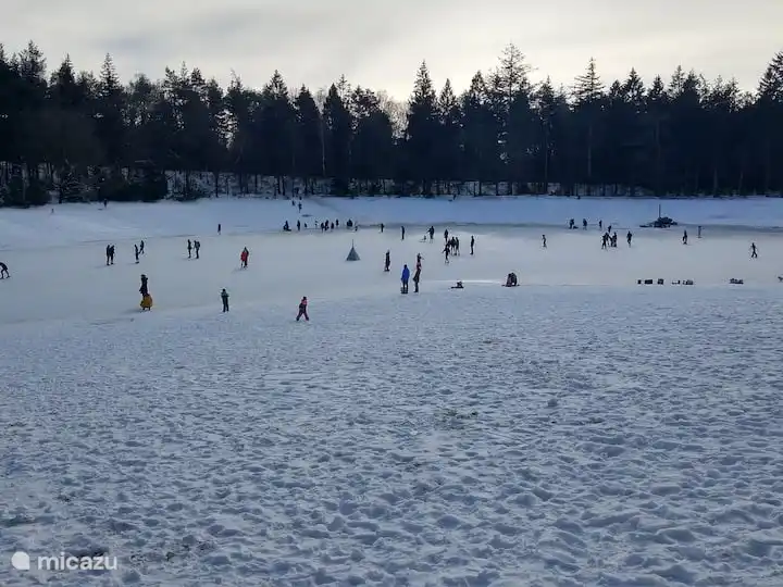 In der Nähe (kleiner) Erholungssee Gasselterveld im Winter