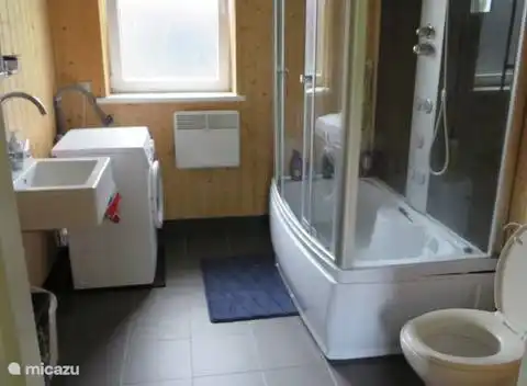 Dusche, WC und Waschmaschine