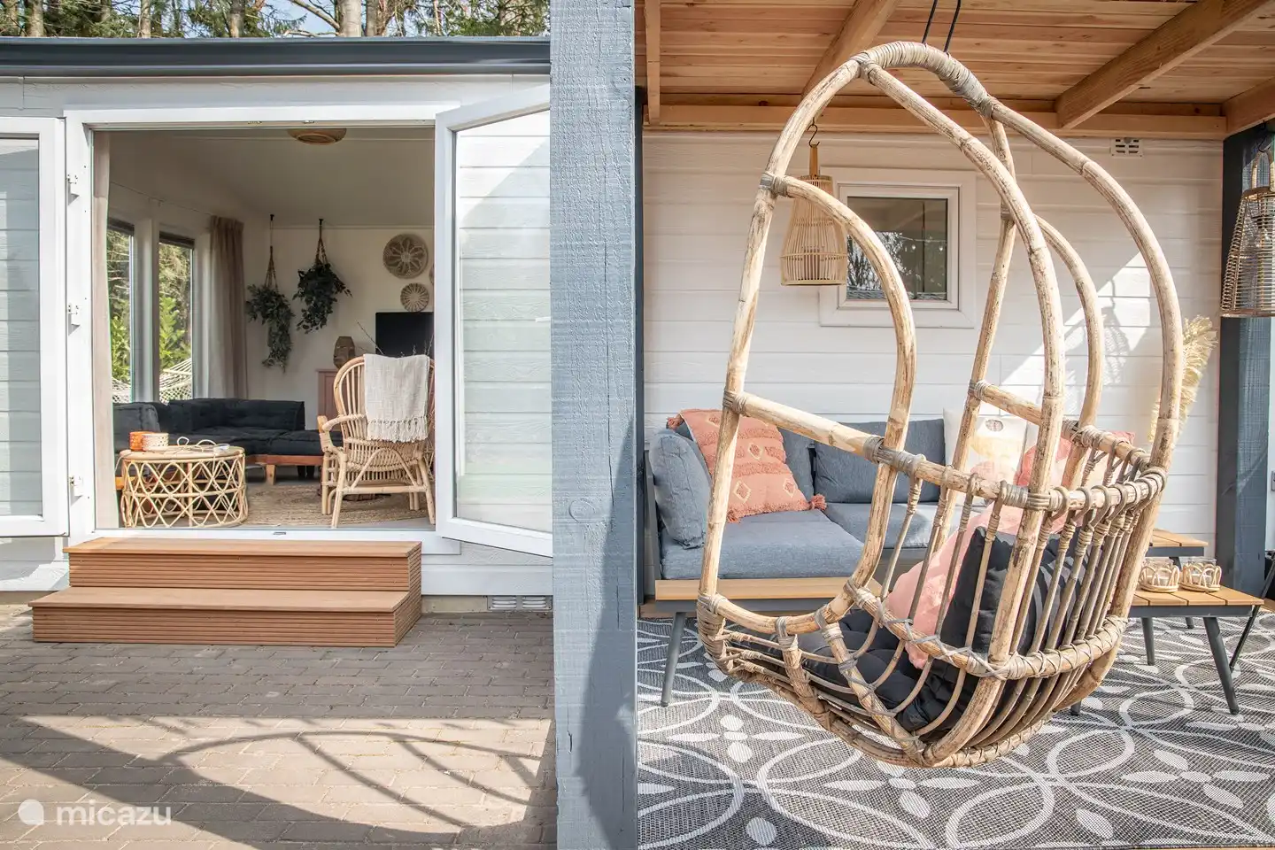 Die Türen öffnen sich schön, so dass Sie sofort auf der Terrasse sind!