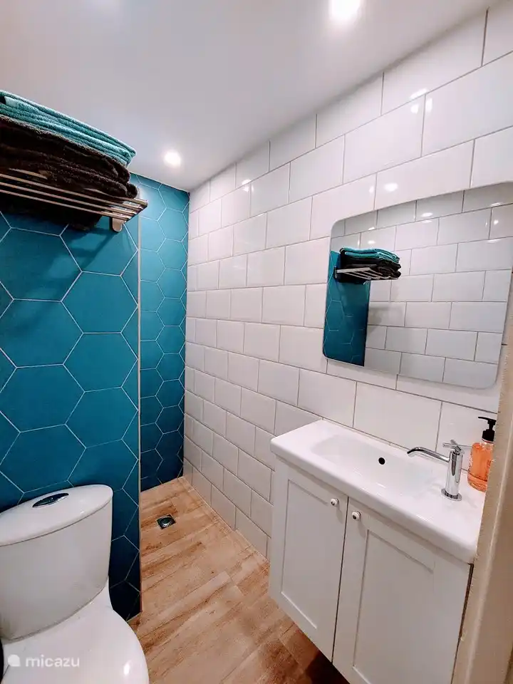 En el baño bellamente renovado puede disfrutar de una ducha refrescante.