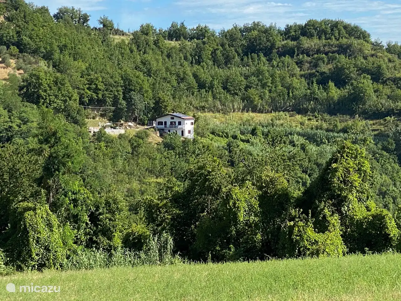 Das Haus liegt mitten in der Natur.