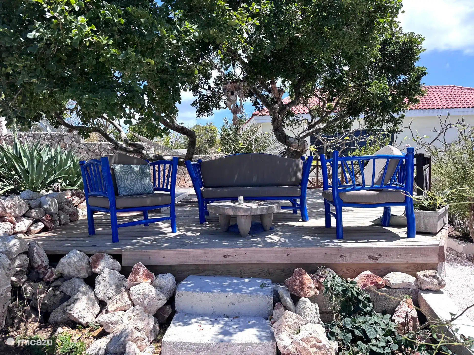 Lovely shaded terrace with great views