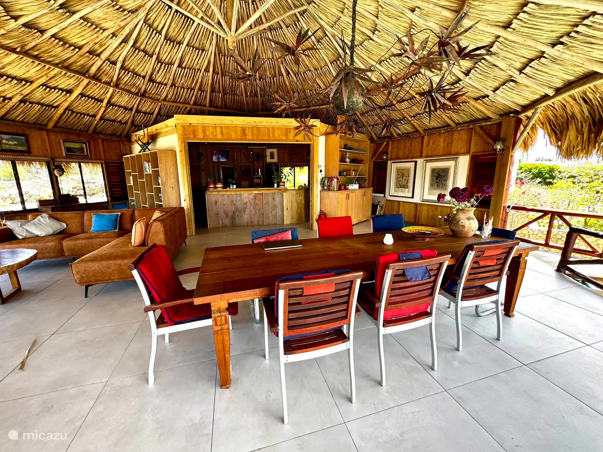 Dine in under this beautiful palapa