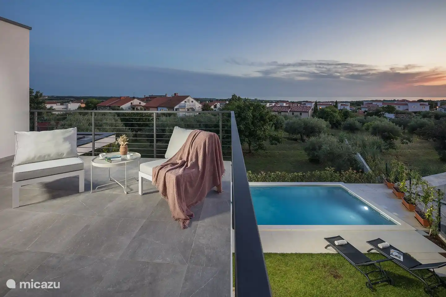 Sonnenuntergang im Casa Mire.