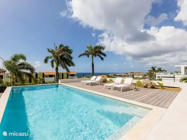 villa huren in Curaçao, Banda Ariba (oost), Jan Thiel – Villa Palmaris Genieten in optima forma van het grote terras en zwembad van ± 200m2